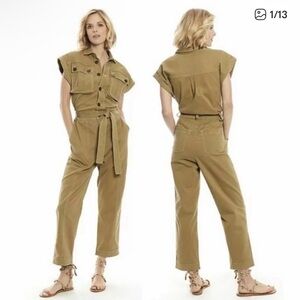 Happy X Nature Trek Twill Jumpsuit with Belt by Kate Hudson Size 8